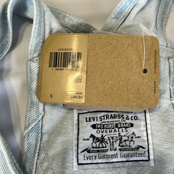 Levis Loose Fit Utility Carpenter Overalls Light Indigo Wash Size S NEW - Picture 8 of 11